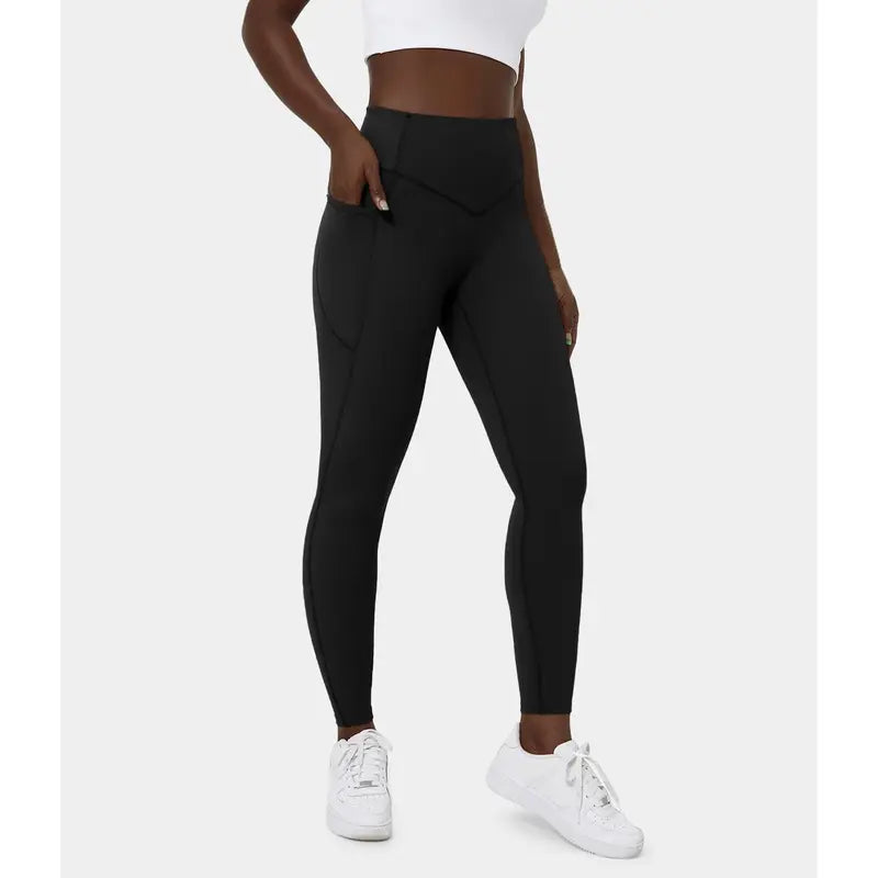 Halara Socinched High Waisted Tummy Control Side Pocket Shaping Training Leggings