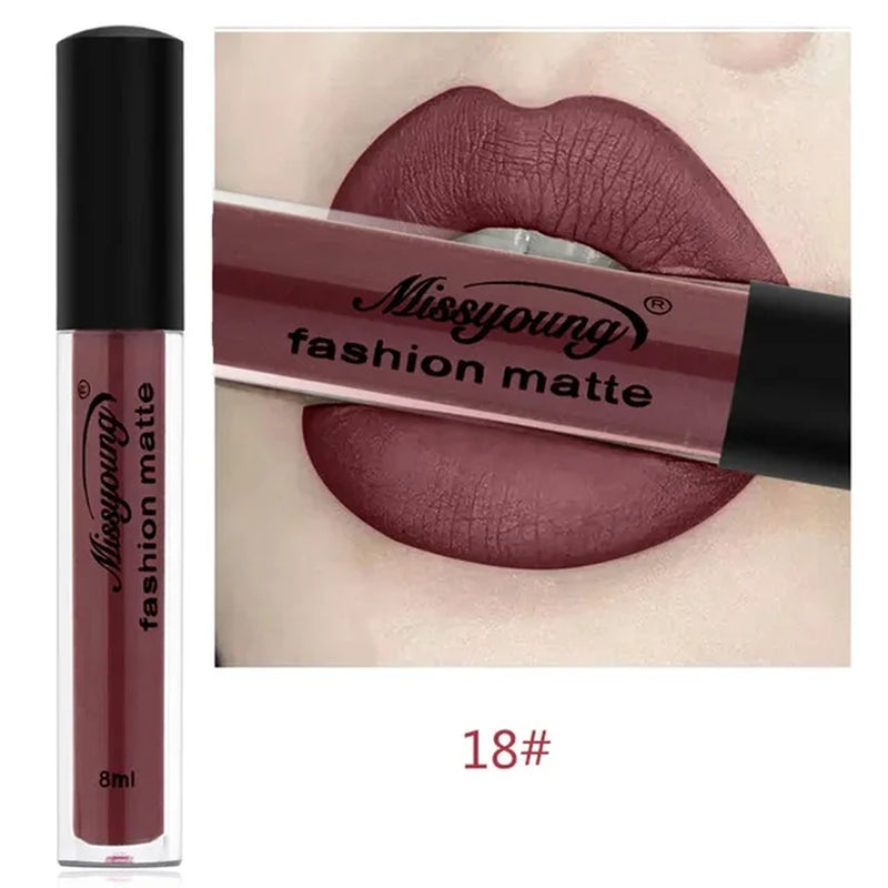 New Brand Makeup Lipstick Matte Lipstick Brown Nude Chocolate Color Liquid Lipstick Lip Gloss Matte Batom