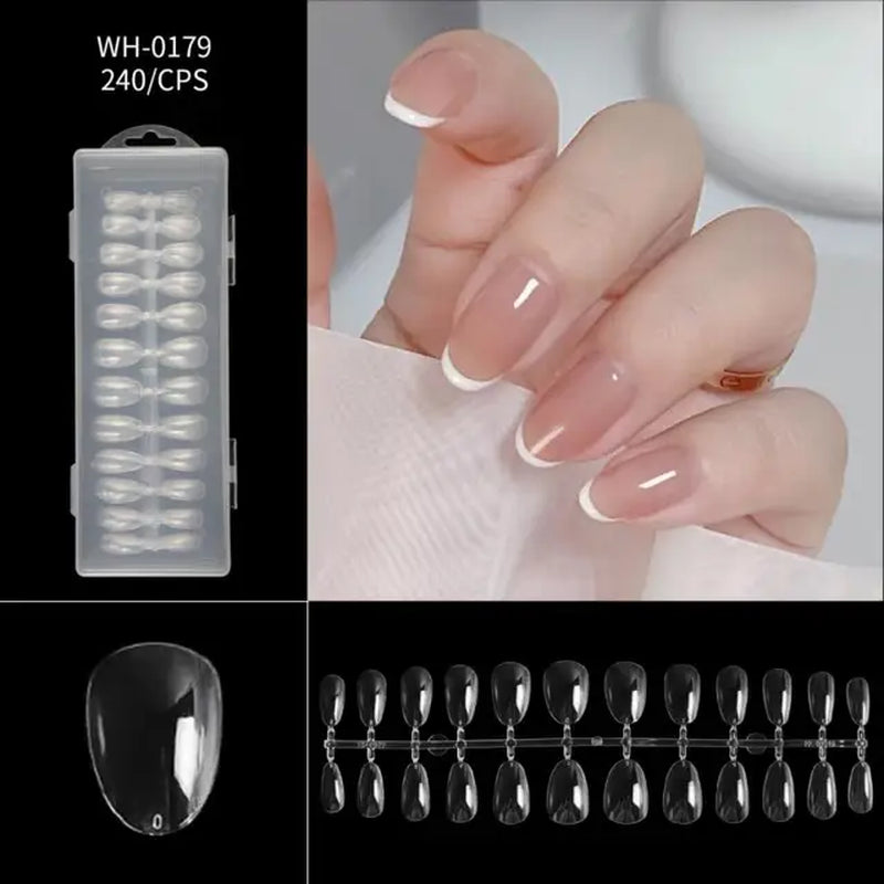 500Pcs Press on False Nails Acrylic Press on Nails Coffin Artificial Nails Clear Fake Nail Tips for Extension Manicure Tool