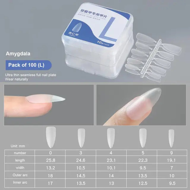 500Pcs Press on False Nails Acrylic Press on Nails Coffin Artificial Nails Clear Fake Nail Tips for Extension Manicure Tool