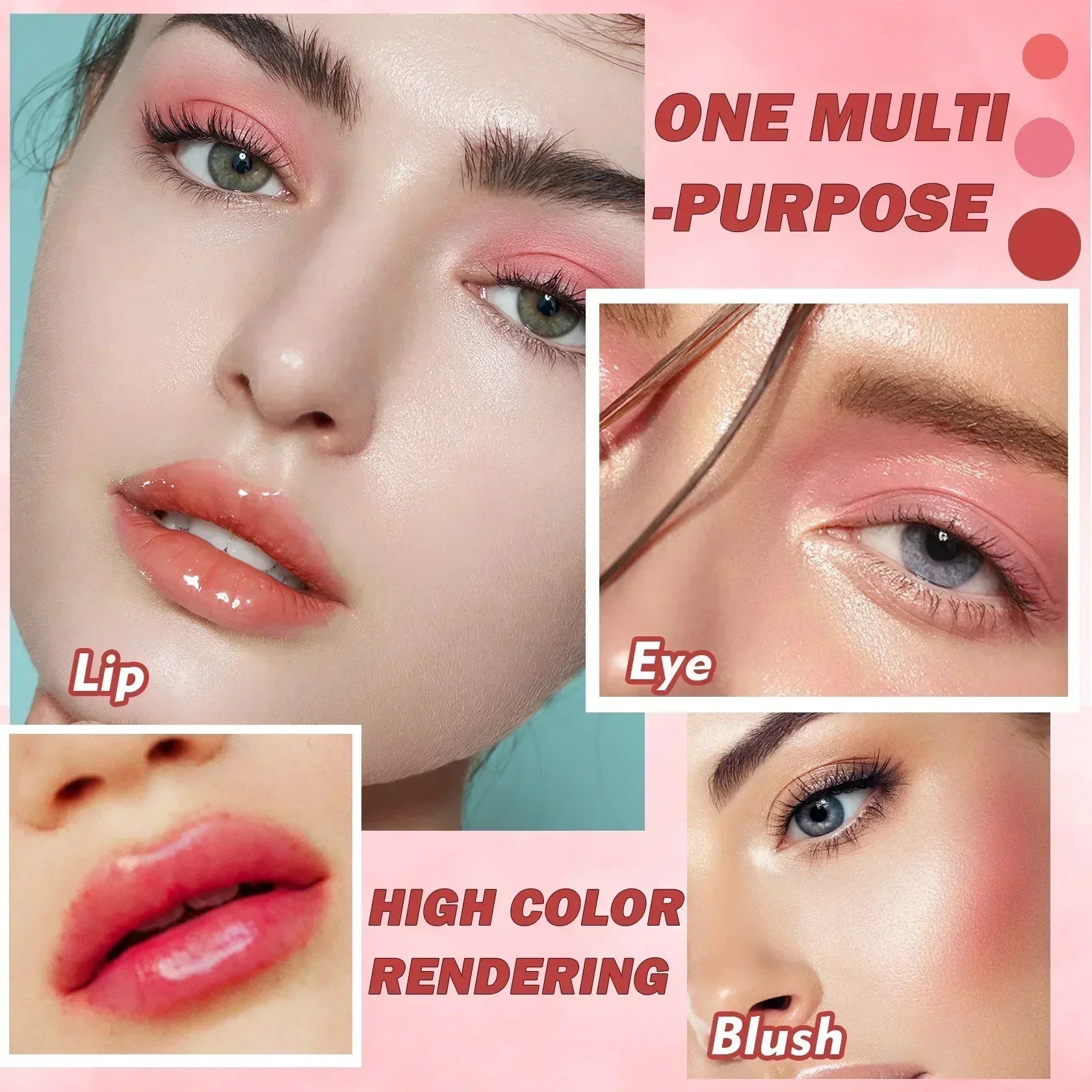 Full Color Makeup Lipstick Matte Mirror Lipstick Waterproof Lipstick Nonstick Cup Lasting Cheek Eyes Lip Tint Cosmetics