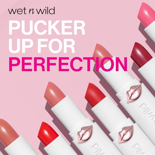 wet n wild Mega Last High-Shine Lipstick Lip Color, Infused with Seed Oils For a Nourishing High-Shine, Buildable & Blendable Creamy Color, Cruelty-Free & Vegan - Pinky Ring