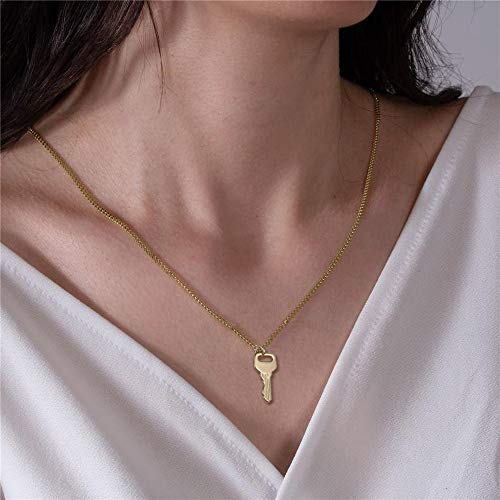 Turandoss Dainty Layered Choker Necklace, Handmade 14K Gold Plated Y Pendant Necklace Multilayer Bar Disc Necklace Adjustable Layering Choker Necklaces for Women