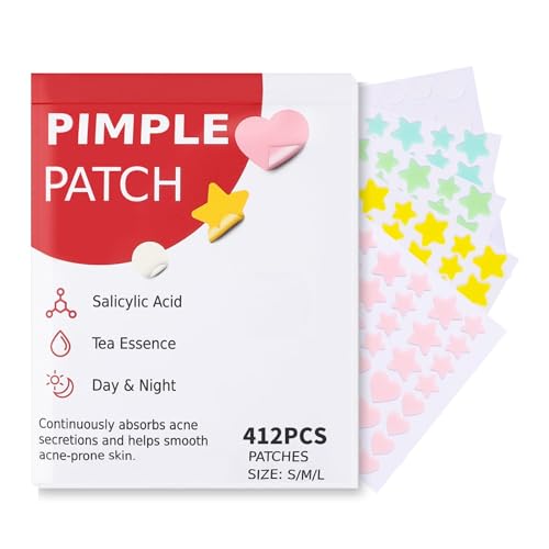 Pimple Patches for Face 304pcs,Hydrocolloid Acne Patches Star,Zit Patches,Pimple Popper Tool Kit,Facial Skin Care Products Containing Salicylic Acid,Tea Tree Oil and Calendula Oil(304)