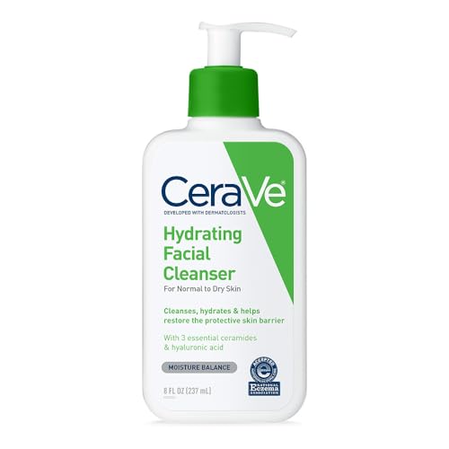 CeraVe Hydrating Facial Cleanser | Moisturizing Non-Foaming Face Wash with Hyaluronic Acid, Ceramides and Glycerin | Fragrance Free Paraben Free | 16 Fluid Ounce