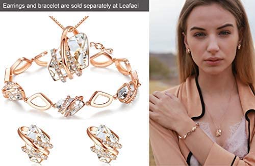 Leafael Wish Stone Pendant Necklace with Birthstone Crystal, 18K Rose Gold Plated/Silvertone, 18" + 2"