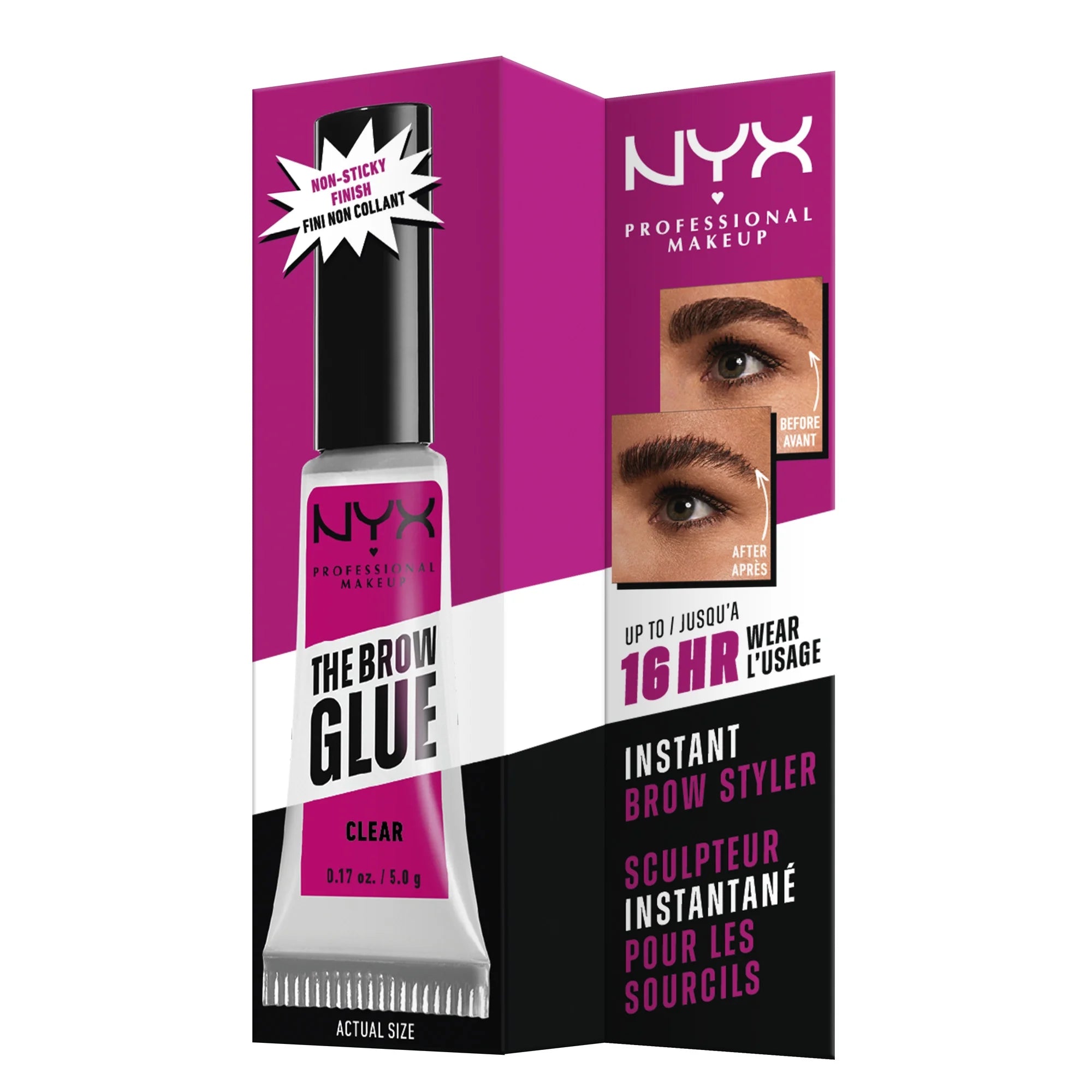 Brow Glue, Extreme Hold Eyebrow Gel, Clear