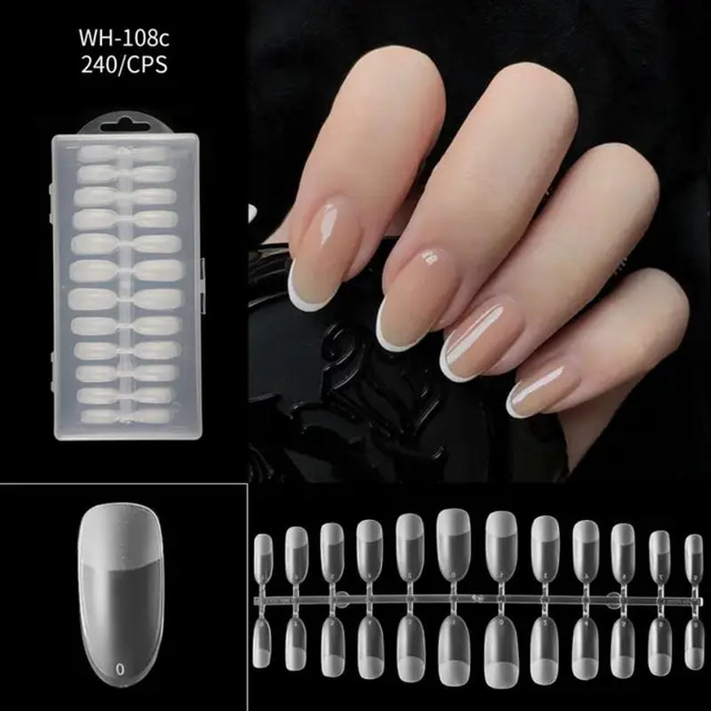 500Pcs Press on False Nails Acrylic Press on Nails Coffin Artificial Nails Clear Fake Nail Tips for Extension Manicure Tool