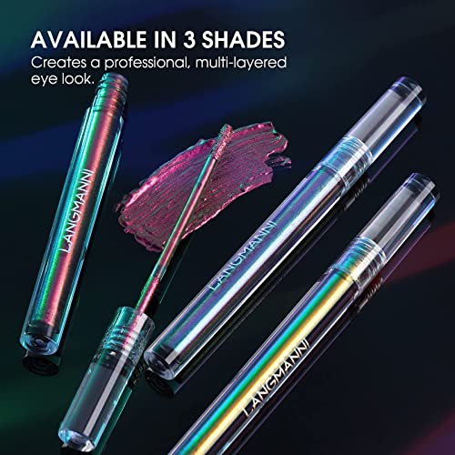 Jolilab Metallic Liquid Chameleon Eyeshadow, Multi-Dimensional Eye Looks, Long-lasting Holographic Glitter Multichrome Eyeshadows Makeup (#Peacock+Wonder+Ember)