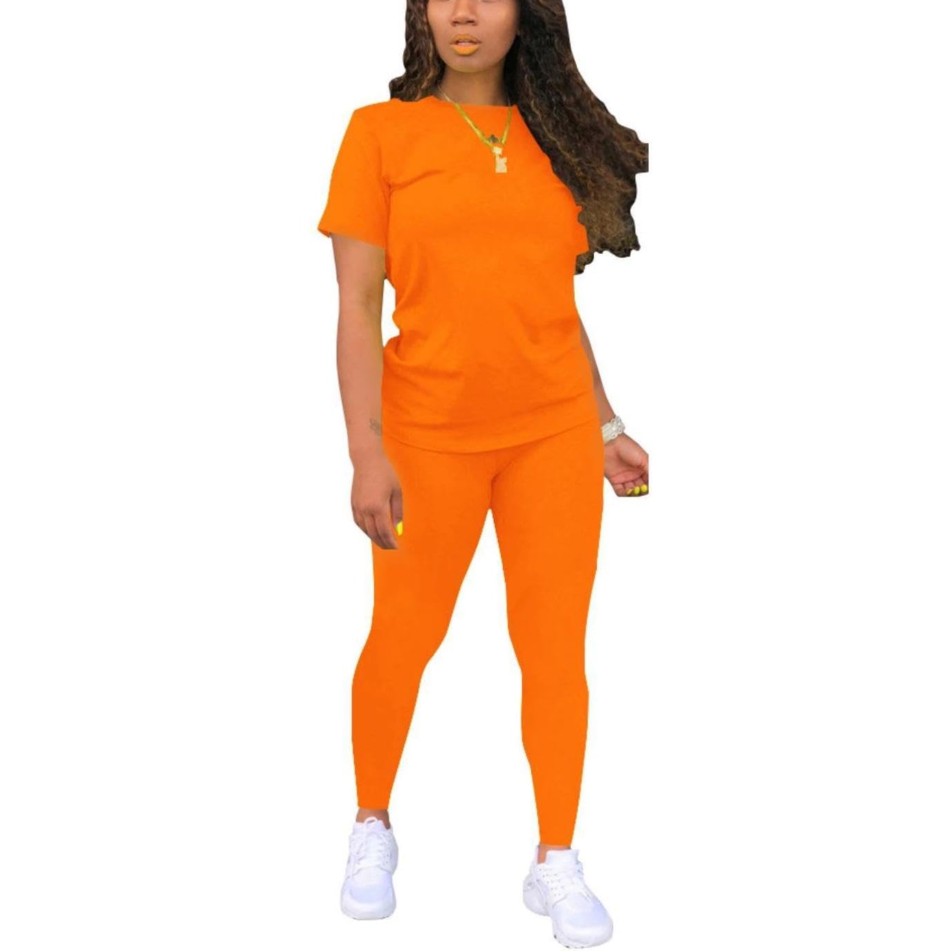 Nimsruc Biker Short Sets Women 2 Piece Outfits Summer Short Sleeve Jogger Tracksuit