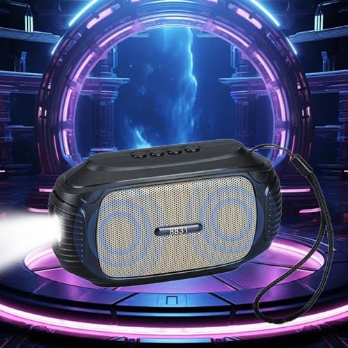 Portable Bluetooth Speaker with HD Sound, Stereo Sound Wireless Bluetooth Speaker, Lightweight Small Deep Bass Speakers with Light for Home/Party/Outdoor/Beach Todays Daily Deals Daily Deals