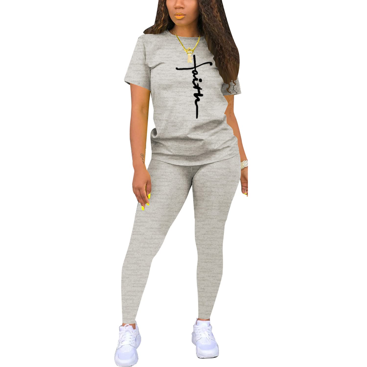 Nimsruc Biker Short Sets Women 2 Piece Outfits Summer Short Sleeve Jogger Tracksuit