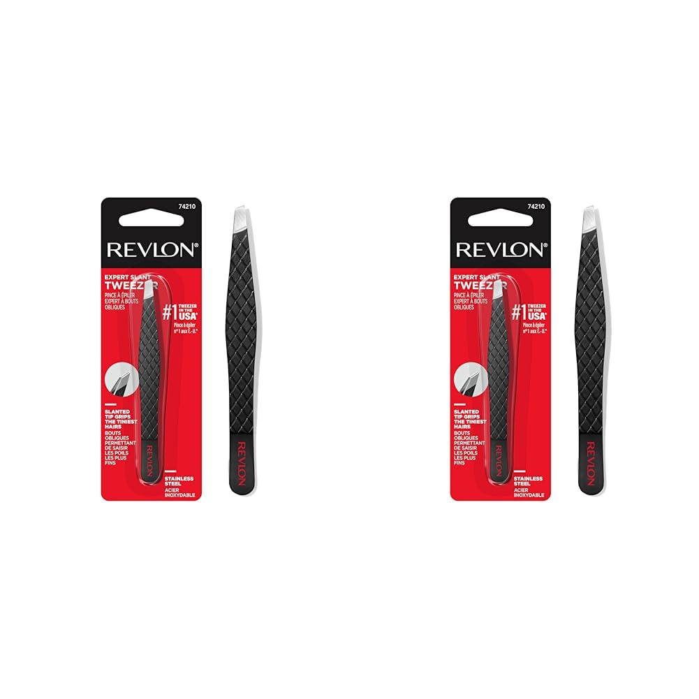 Revlon Expert Eyebrow Hair Removal Tweezer, Tweezers for Men, Women & Kids, Stainless Steel