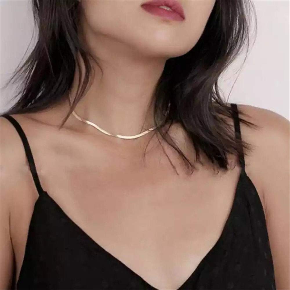 Turandoss Dainty Layered Choker Necklace, Handmade 14K Gold Plated Y Pendant Necklace Multilayer Bar Disc Necklace Adjustable Layering Choker Necklaces for Women