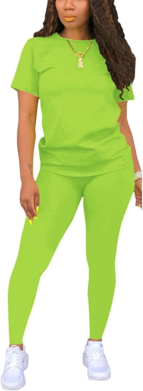 Nimsruc Biker Short Sets Women 2 Piece Outfits Summer Short Sleeve Jogger Tracksuit