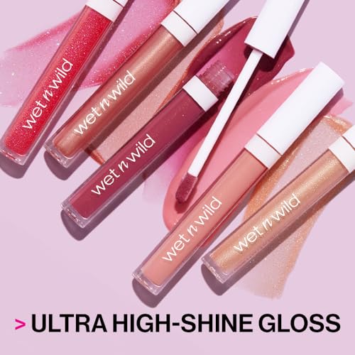 wet n wild Mega Slicks Lip Gloss | Long Lasting | Hyaluronic Acid | High Shine | Bronzed Berry