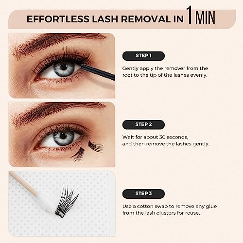 LASHVIEW Lash Bond and Seal, Cluster Lash Glue Strong Gentle Comfortable Lash Adhesive for All Day Wear Latex-Free Suitable for Sensitive Eyes Eyelashes Glue Waterproof