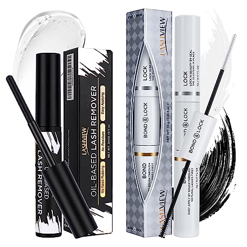 LASHVIEW Lash Bond and Seal, Cluster Lash Glue Strong Gentle Comfortable Lash Adhesive for All Day Wear Latex-Free Suitable for Sensitive Eyes Eyelashes Glue Waterproof