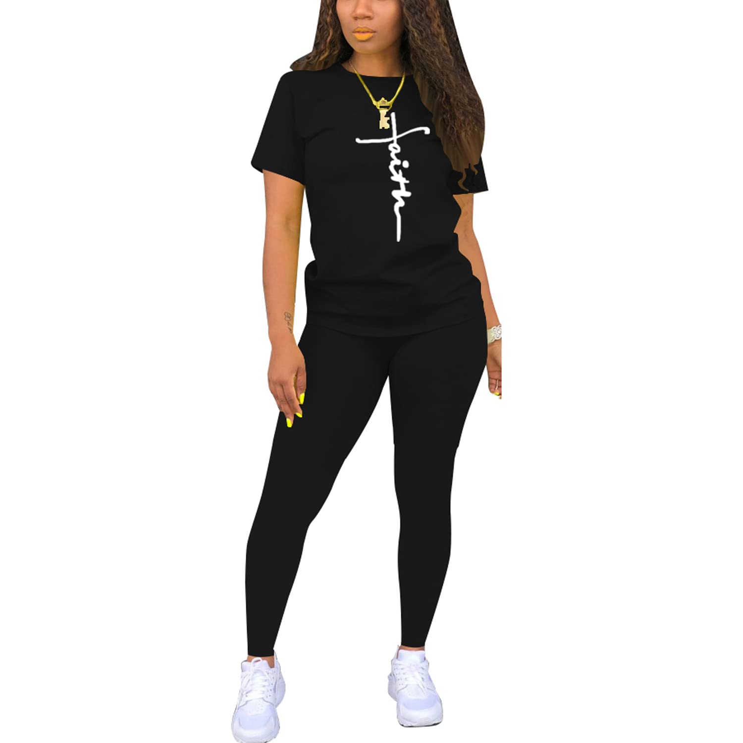 Nimsruc Biker Short Sets Women 2 Piece Outfits Summer Short Sleeve Jogger Tracksuit