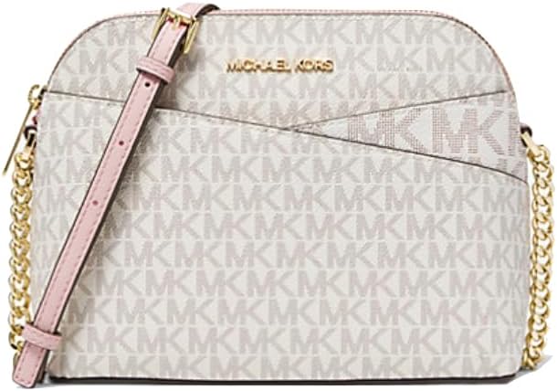 Michael Kors Jet Set Medium Crossbody Leather Handbag (Powder Blush)