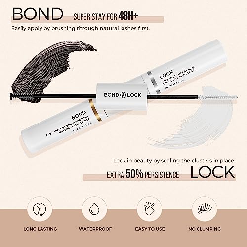 LASHVIEW Lash Bond and Seal, Cluster Lash Glue Strong Gentle Comfortable Lash Adhesive for All Day Wear Latex-Free Suitable for Sensitive Eyes Eyelashes Glue Waterproof