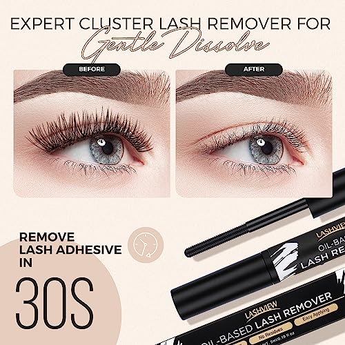 LASHVIEW Lash Bond and Seal, Cluster Lash Glue Strong Gentle Comfortable Lash Adhesive for All Day Wear Latex-Free Suitable for Sensitive Eyes Eyelashes Glue Waterproof