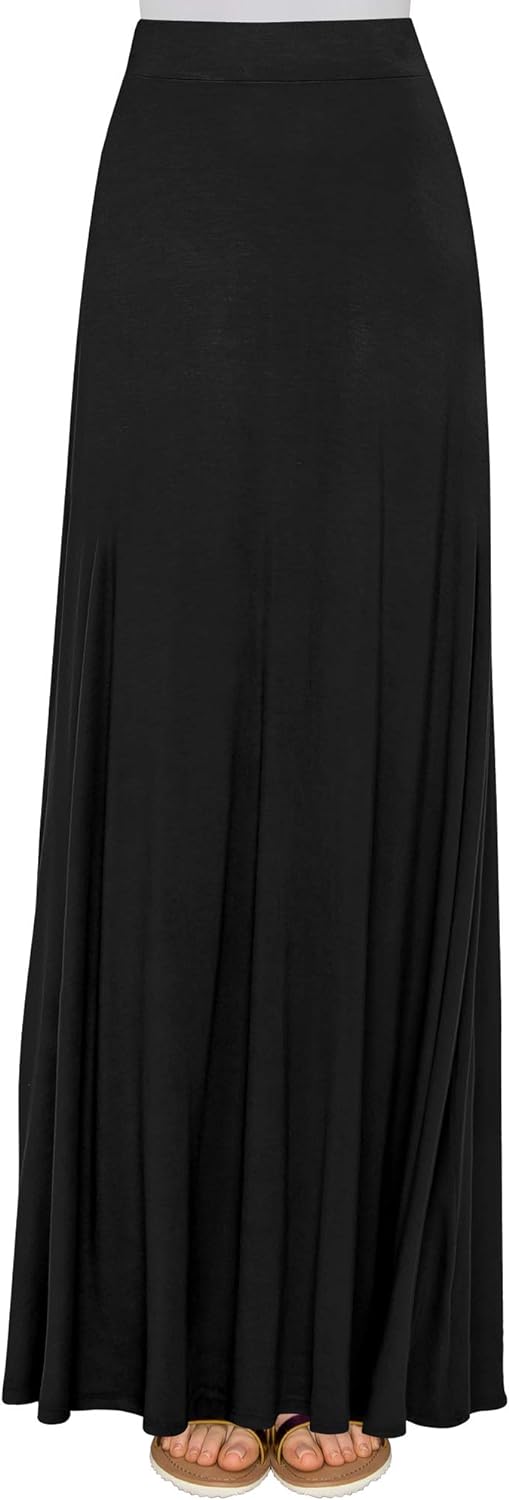 Lock and Love Women's Styleish Print/Solid High Waist Flare Long Maxi Skirt