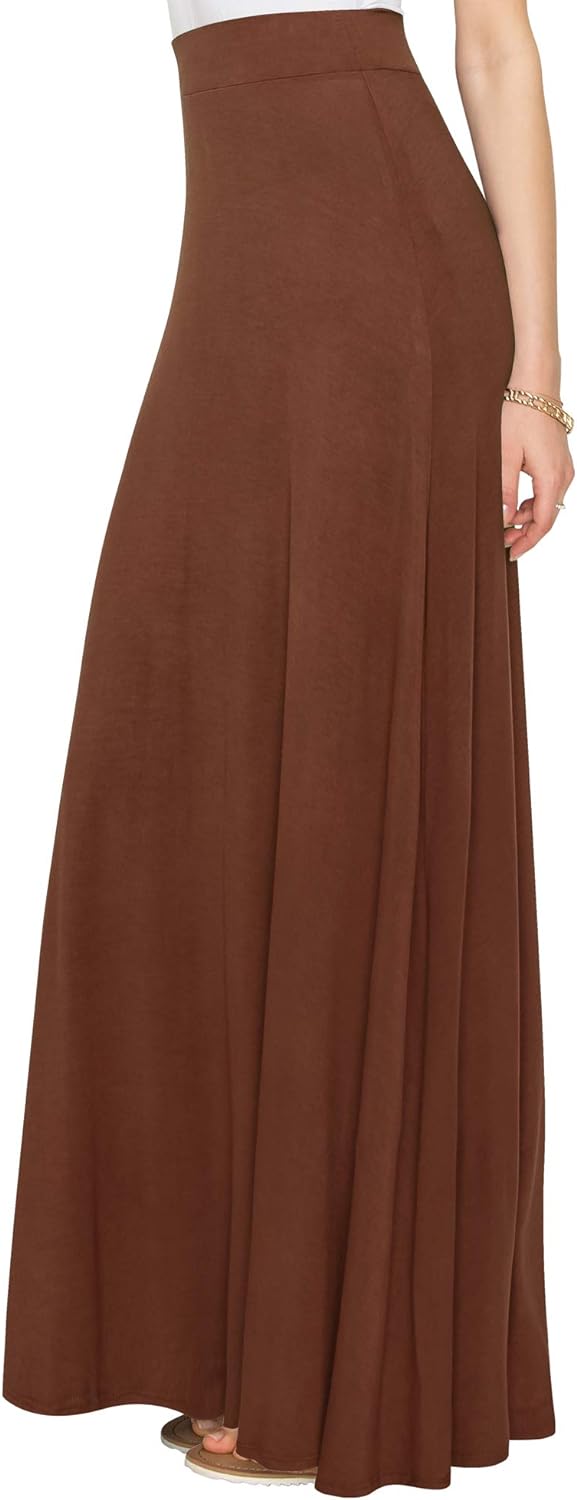 Lock and Love Women's Styleish Print/Solid High Waist Flare Long Maxi Skirt