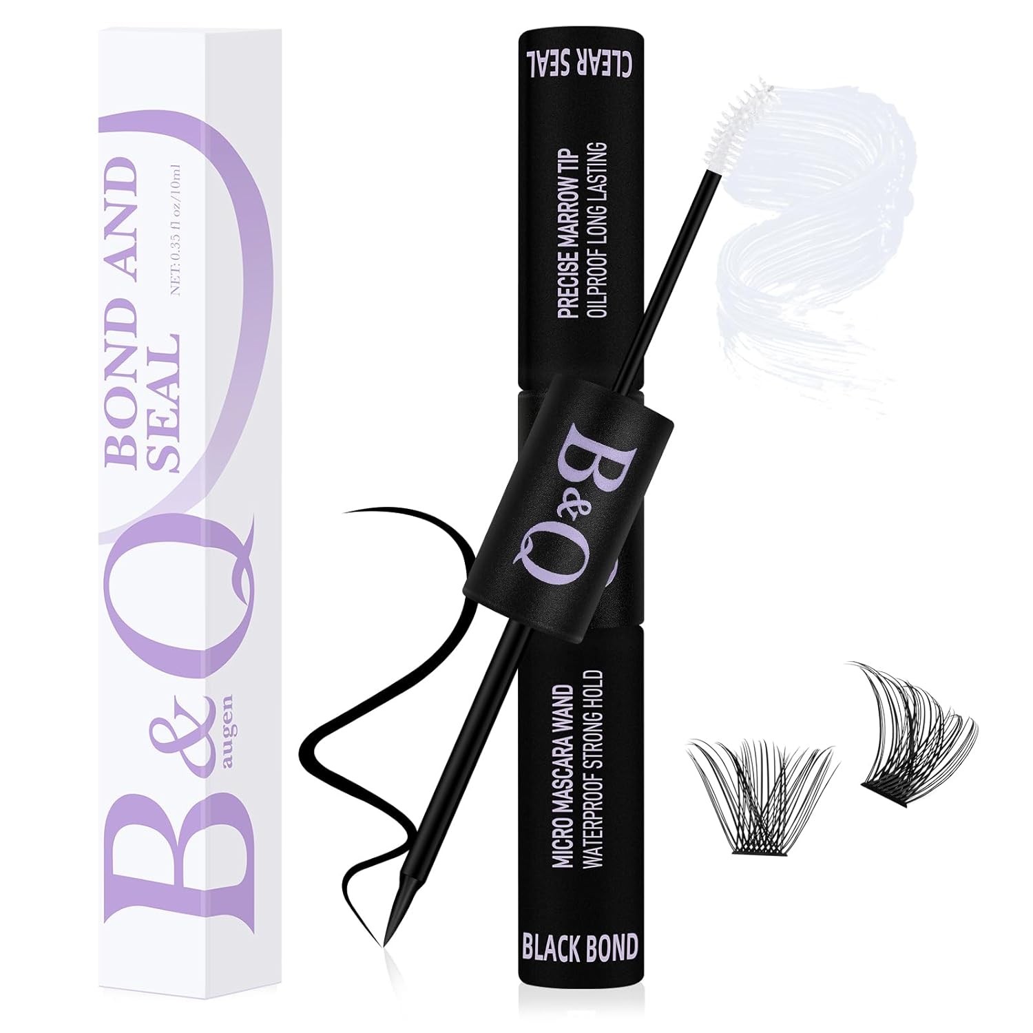 DIY Lash Extension Kit Individual Eyelash Extension Kit B&Q D Curl Cluster Lashes Individual Eyelashes with Lash Bond and Seal, Lash Applicator Tool DIY Lash Extensions at Home (Kit,40D-0.07D-8-18mix)