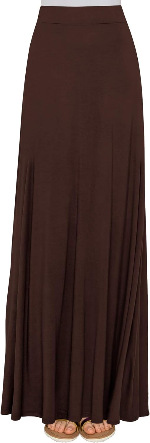 Lock and Love Women's Styleish Print/Solid High Waist Flare Long Maxi Skirt