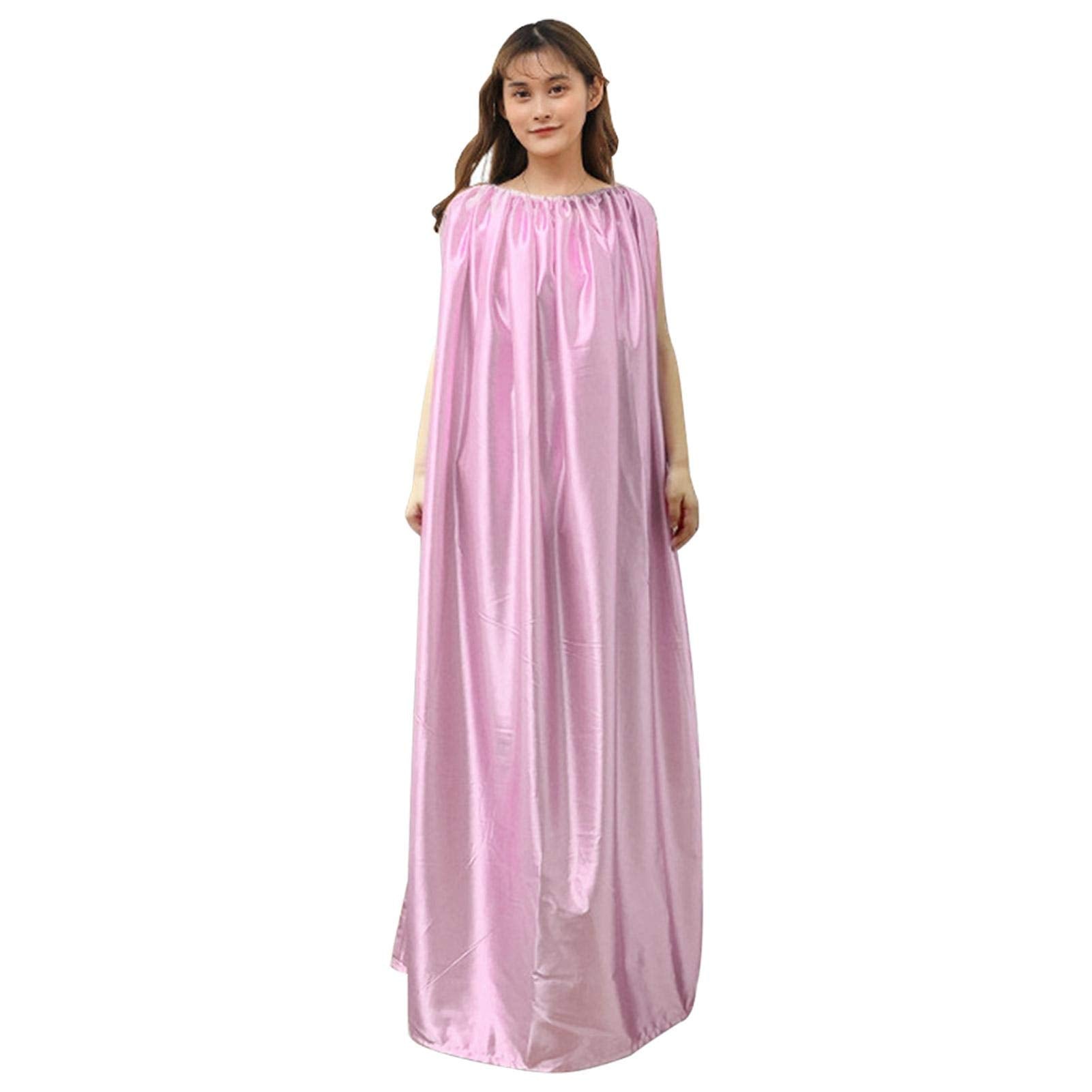 Women Steam Gown, 5 Feet Foldable Sleeveless Artificial Silk Spa Fumigation Bath Robe, Sauna Steam Cloak for Home Fumigation Bathrobe Sweating Tool