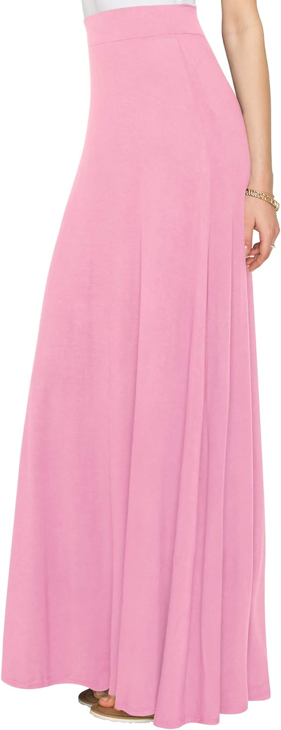 Lock and Love Women's Styleish Print/Solid High Waist Flare Long Maxi Skirt