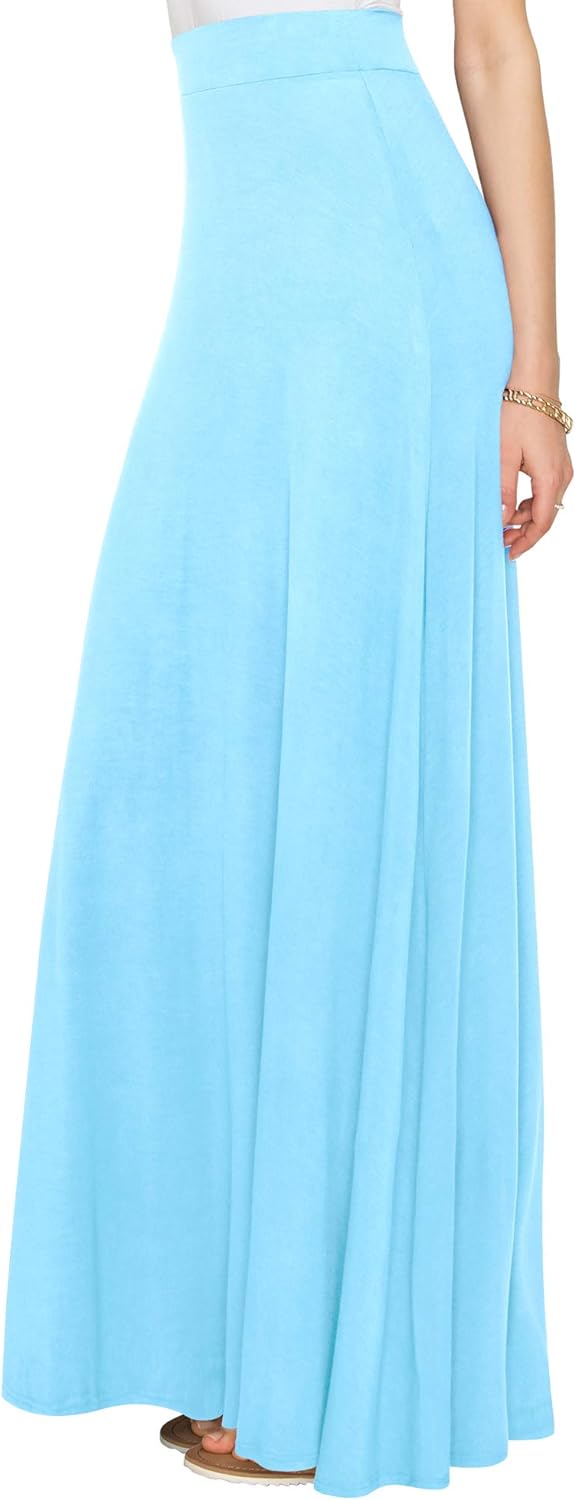 Lock and Love Women's Styleish Print/Solid High Waist Flare Long Maxi Skirt