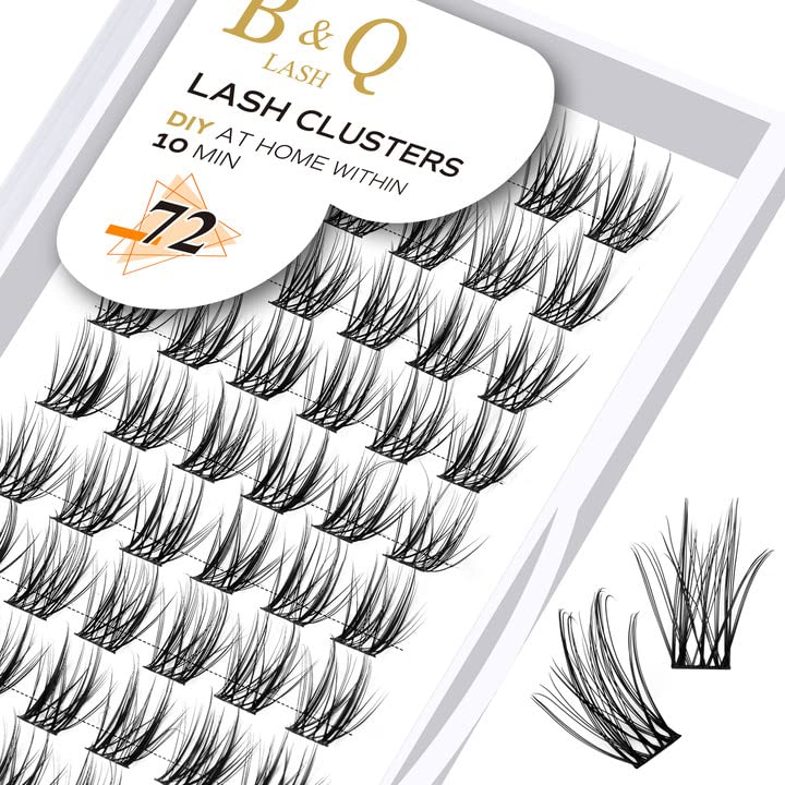 DIY Lash Extension Kit Individual Eyelash Extension Kit B&Q D Curl Cluster Lashes Individual Eyelashes with Lash Bond and Seal, Lash Applicator Tool DIY Lash Extensions at Home (Kit,40D-0.07D-8-18mix)