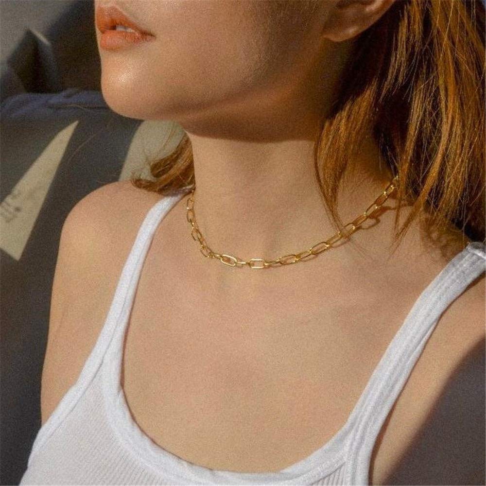 Turandoss Dainty Layered Choker Necklace, Handmade 14K Gold Plated Y Pendant Necklace Multilayer Bar Disc Necklace Adjustable Layering Choker Necklaces for Women