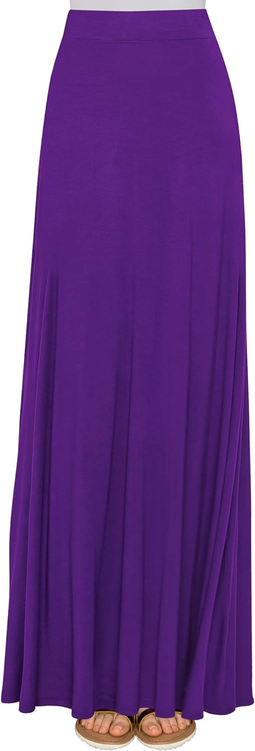 Lock and Love Women's Styleish Print/Solid High Waist Flare Long Maxi Skirt