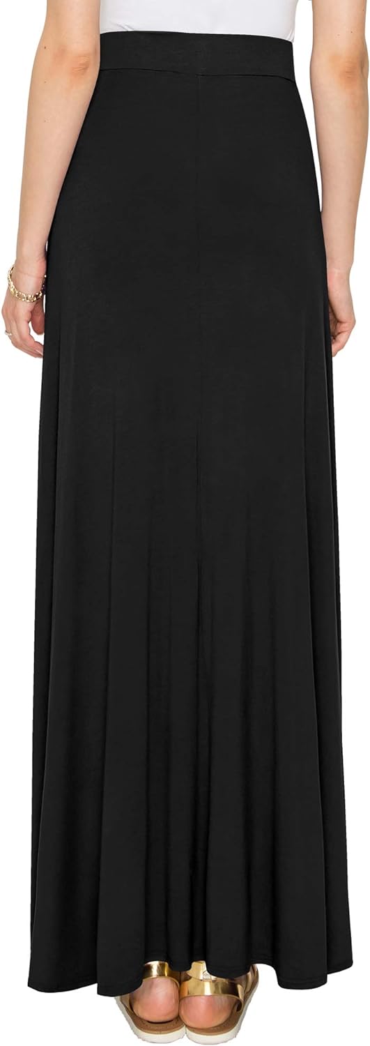 Lock and Love Women's Styleish Print/Solid High Waist Flare Long Maxi Skirt