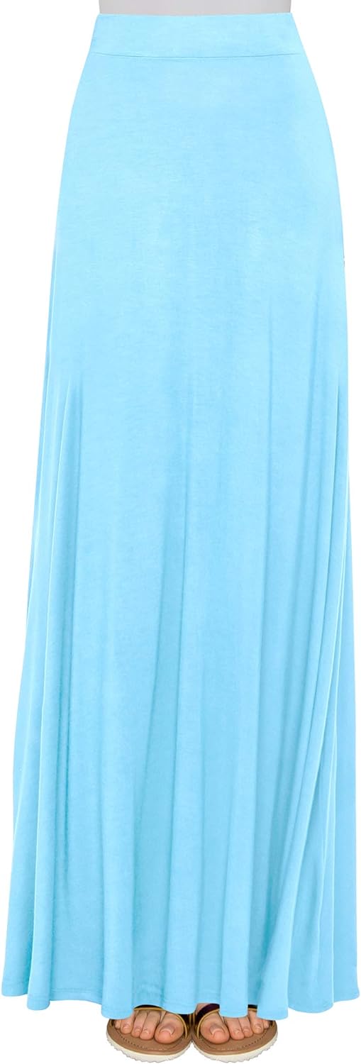 Lock and Love Women's Styleish Print/Solid High Waist Flare Long Maxi Skirt