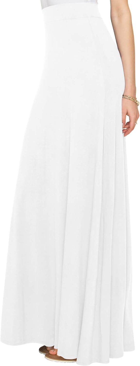 Lock and Love Women's Styleish Print/Solid High Waist Flare Long Maxi Skirt