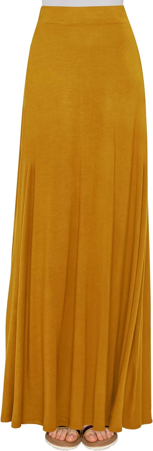 Lock and Love Women's Styleish Print/Solid High Waist Flare Long Maxi Skirt