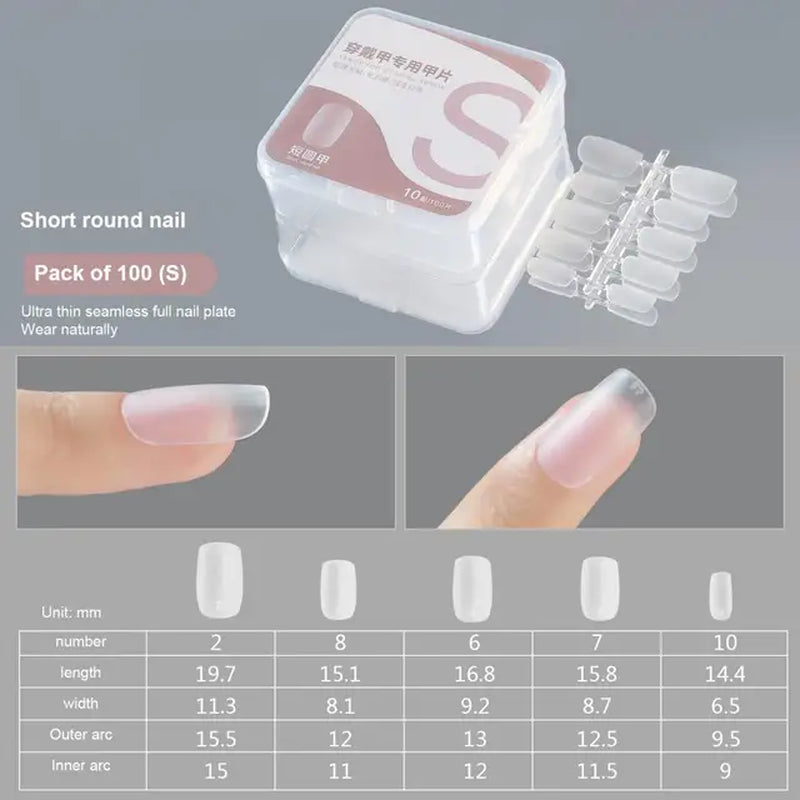 500Pcs Press on False Nails Acrylic Press on Nails Coffin Artificial Nails Clear Fake Nail Tips for Extension Manicure Tool