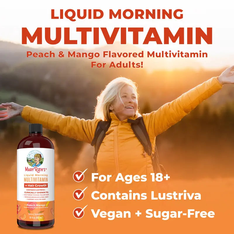 Maryruth'S Multivitamin Multimineral Supplement for Women + Hair Growth Vitamins | W Lustriva & Chromium Picolinate 1000Mcg | Thicker Hair, Less Wrinkles & Fine Lines, Skin Care | Ages 18+ | 30 Fl Oz Edible Healthcare