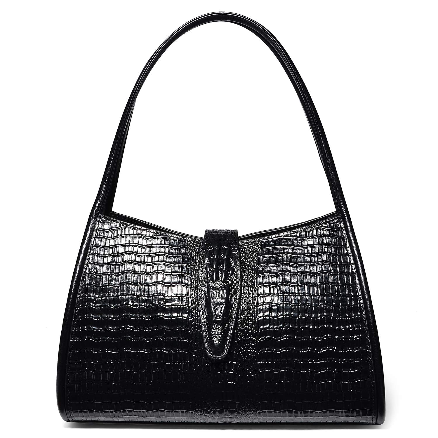 PIJUSHI Designer Shoulder Purses Crocodile Handbags for Women Leather Hobo Shoulder Bags