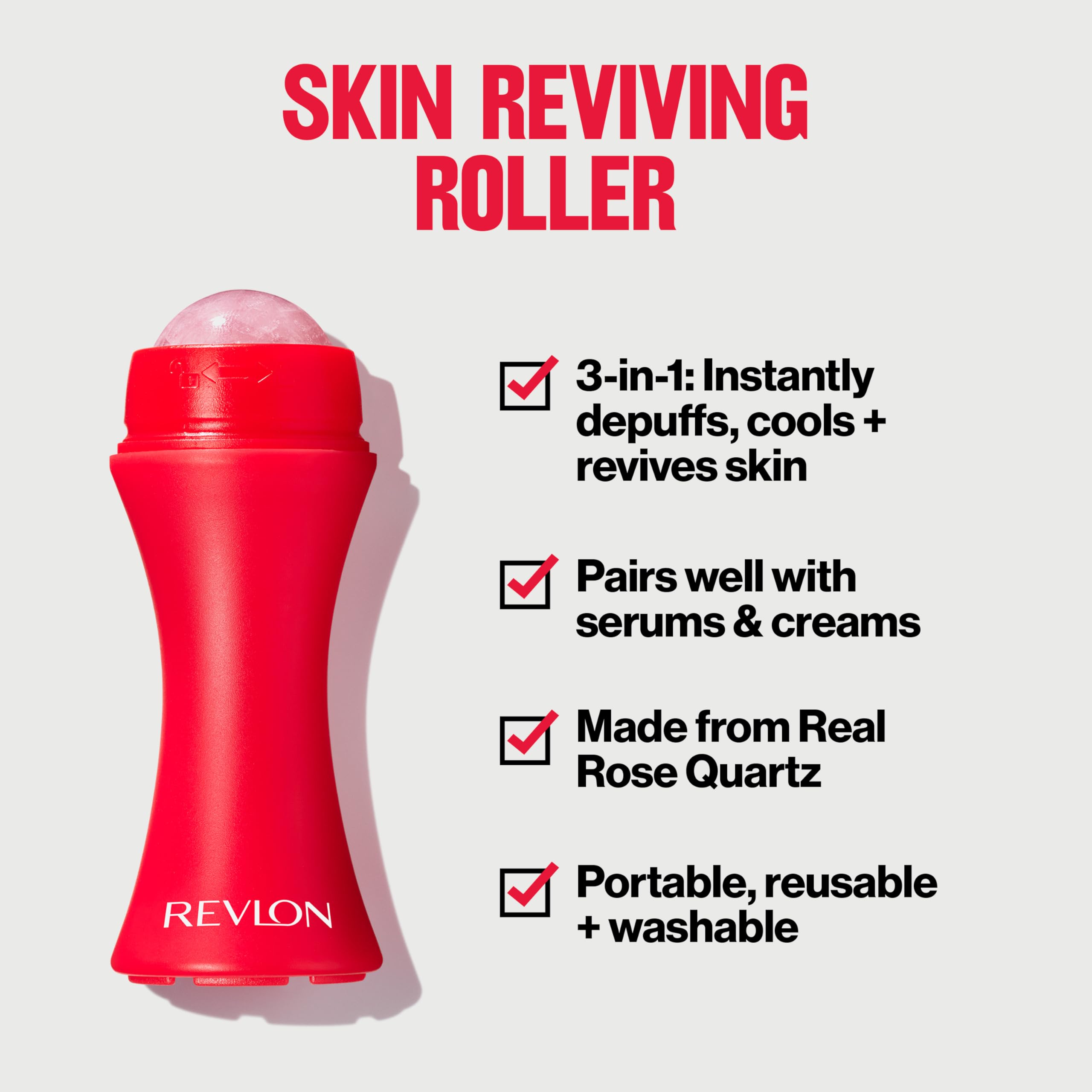 Revlon Face Roller, Gifts for Women, Stocking Stuffers, Oily Skin Control for Face Makeup, Oil Absorbing, Volcanic Reusable Facial Skincare Tool for At-Home or On-the-Go Mini Massage