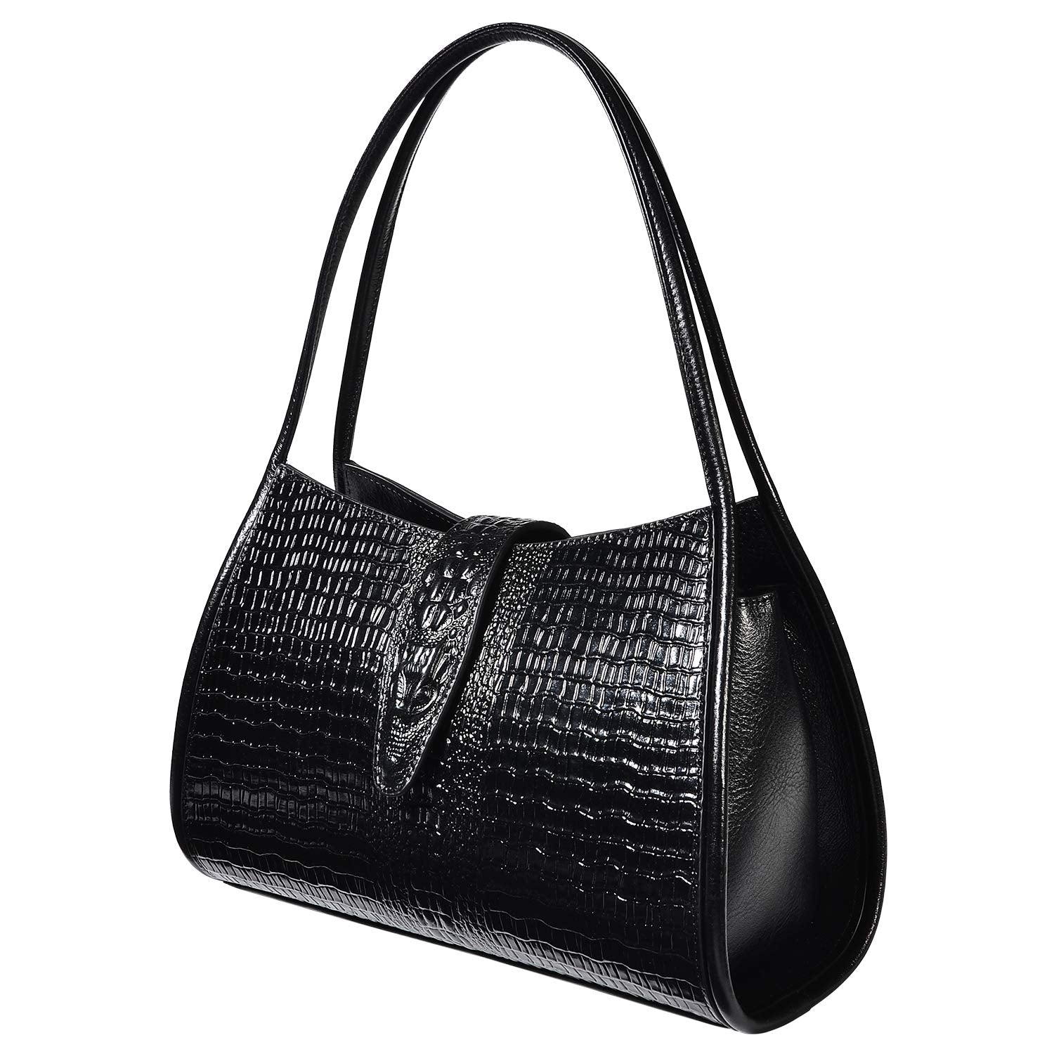 PIJUSHI Designer Shoulder Purses Crocodile Handbags for Women Leather Hobo Shoulder Bags