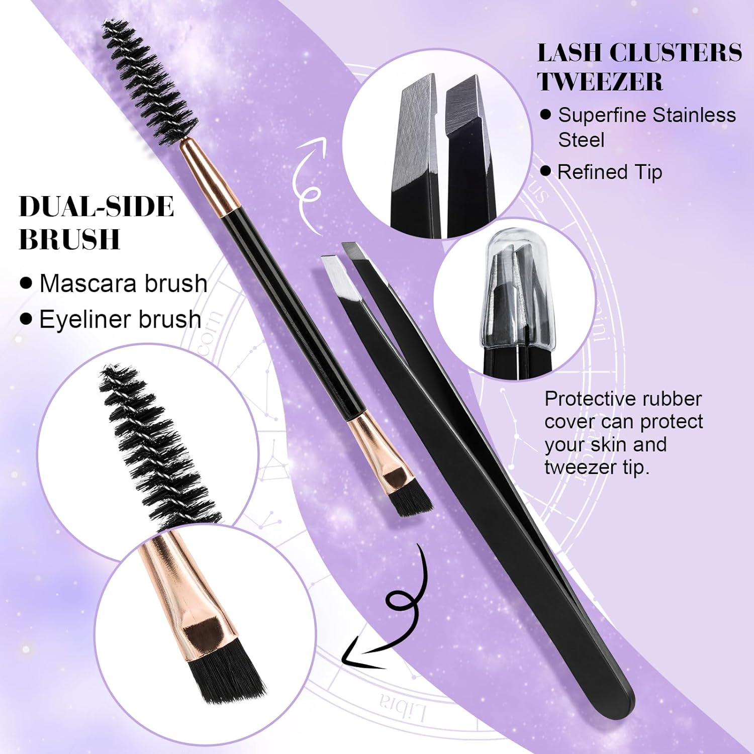 DIY Lash Extension Kit Individual Eyelash Extension Kit B&Q D Curl Cluster Lashes Individual Eyelashes with Lash Bond and Seal, Lash Applicator Tool DIY Lash Extensions at Home (Kit,40D-0.07D-8-18mix)