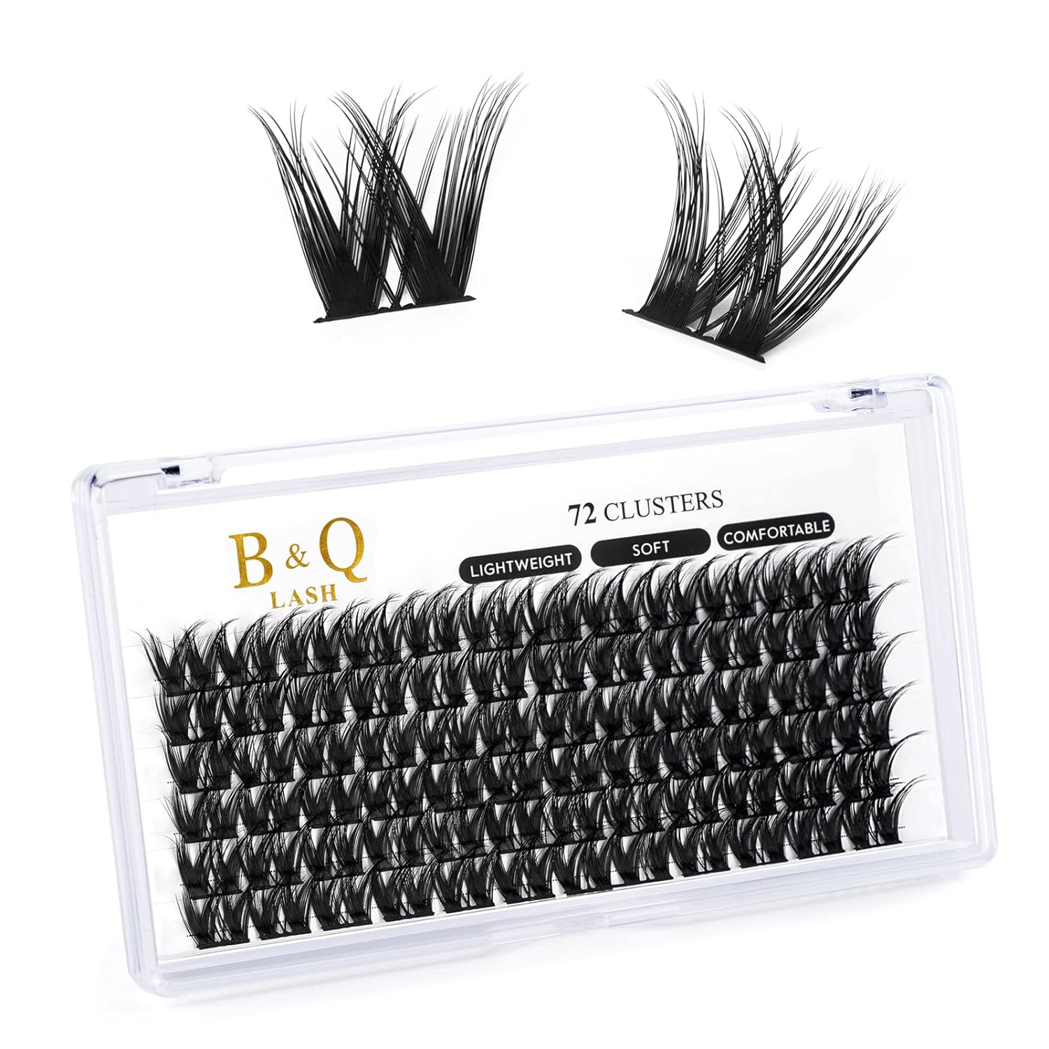 DIY Lash Extension Kit Individual Eyelash Extension Kit B&Q D Curl Cluster Lashes Individual Eyelashes with Lash Bond and Seal, Lash Applicator Tool DIY Lash Extensions at Home (Kit,40D-0.07D-8-18mix)