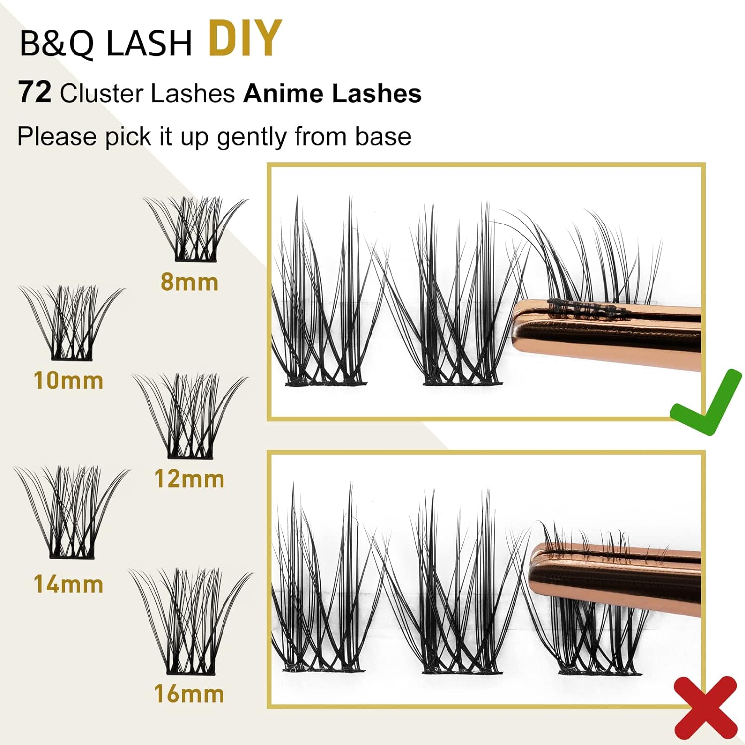 DIY Lash Extension Kit Individual Eyelash Extension Kit B&Q D Curl Cluster Lashes Individual Eyelashes with Lash Bond and Seal, Lash Applicator Tool DIY Lash Extensions at Home (Kit,40D-0.07D-8-18mix)