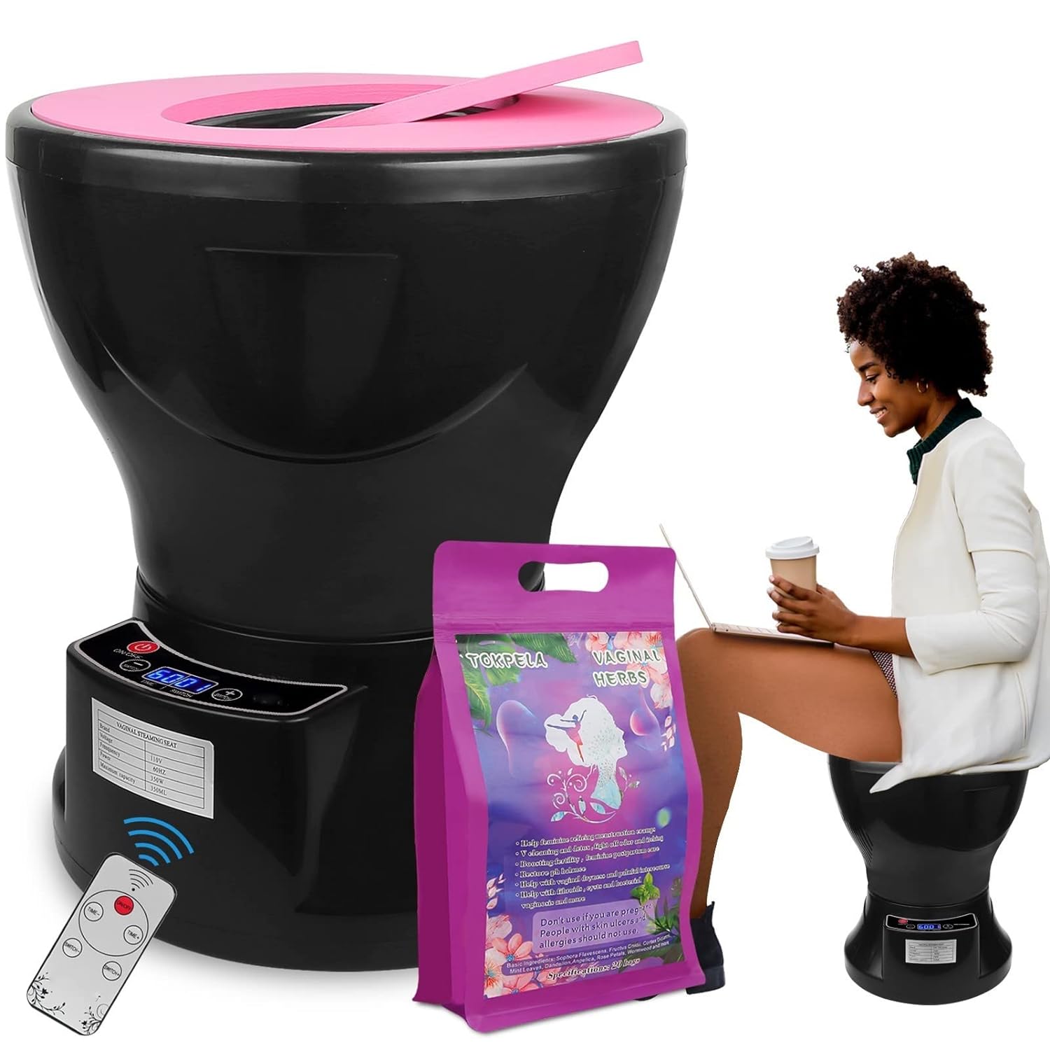 V Seat Kit, Yoni Kit, V Steam Seat at Home Kit With 20 Bags Yoni Herbs, Yoni Seat for Women V Cleaning and Tightening, Ph Balance, Postpartum Care and more