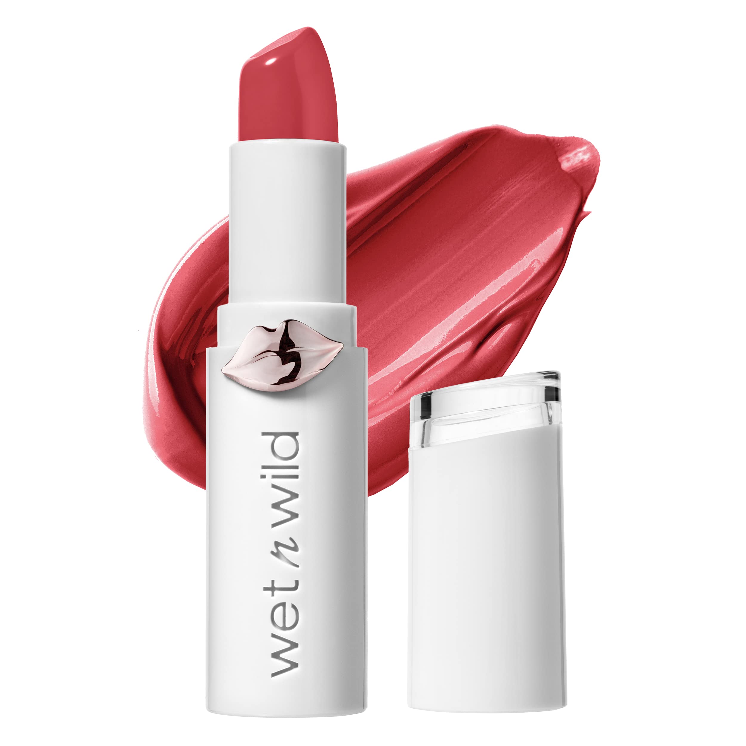 wet n wild Mega Last High-Shine Lipstick Lip Color, Infused with Seed Oils For a Nourishing High-Shine, Buildable & Blendable Creamy Color, Cruelty-Free & Vegan - Pinky Ring